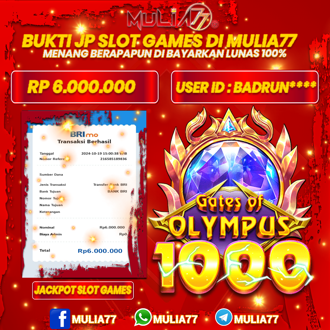 Menang Jackpot Slot Online Gacor MULIA77 Resmi Rp 6.000.000